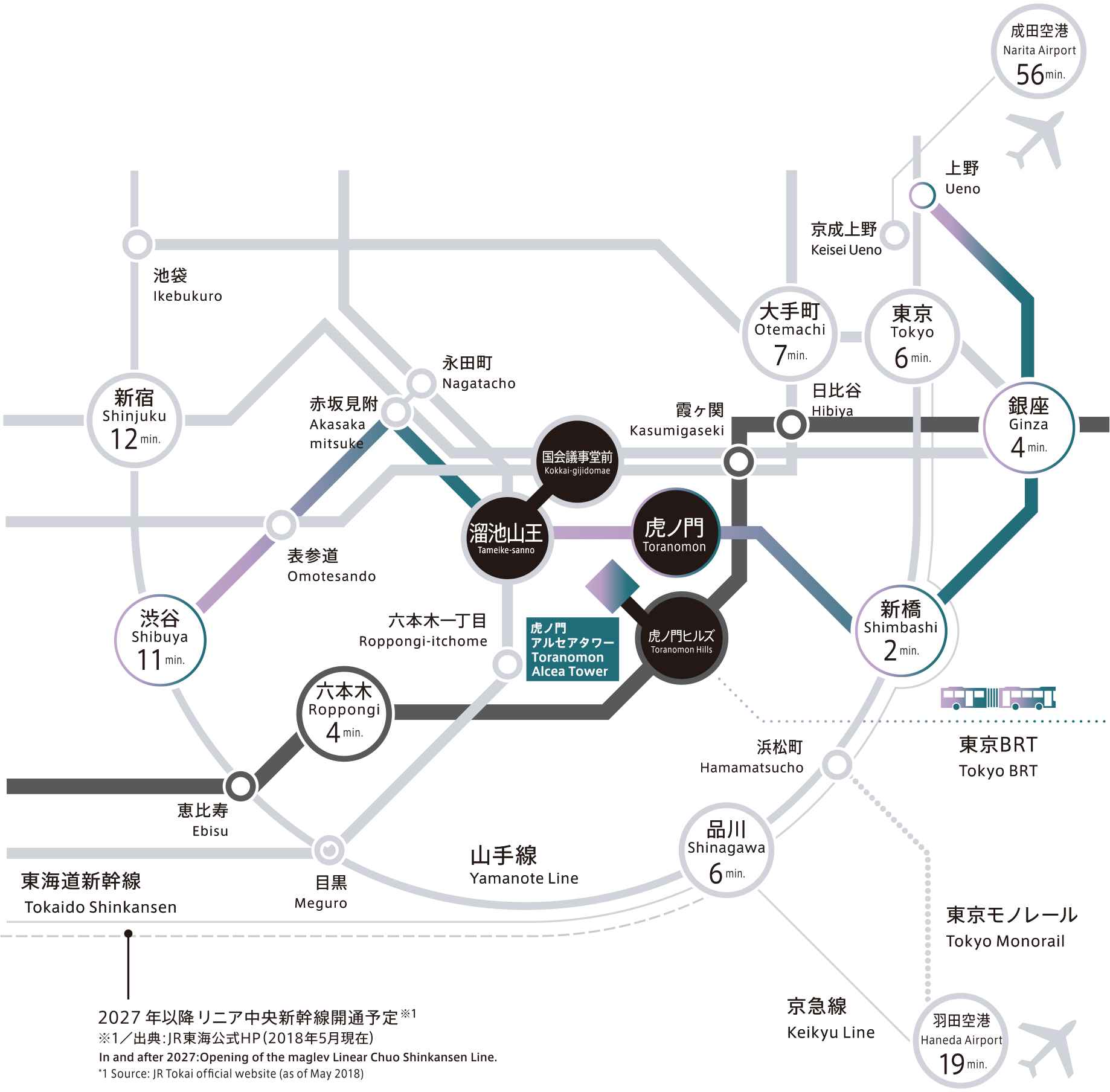 新幹線・電車でお越しの方への地図