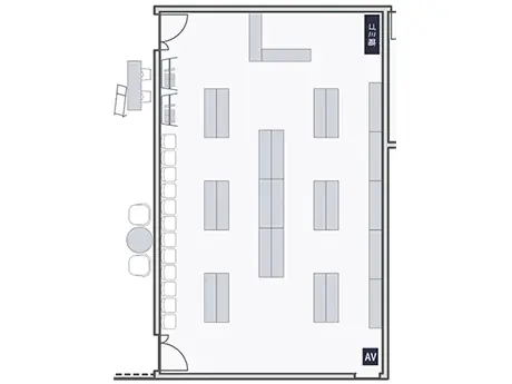 立食懇親会形式のレイアウト
